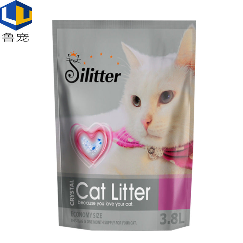 Free Shipping Crystal Cat Litter Silica Gel Dioxide Colored Particles Non-caking Odor-absorbing Water-absorbing 3.8L Lavender Crystal Cat Litter