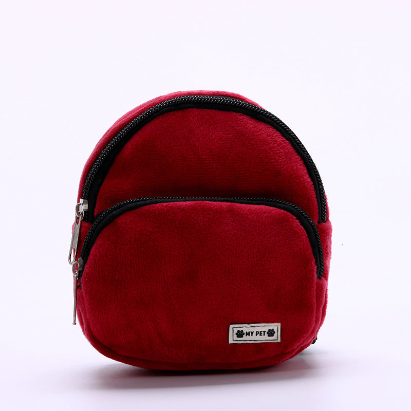 Pet Self Backpack Teddy Dog Small Backpack Cat Going Out Snack Small Schoolbag Double Pocket Hangable Traction Rope