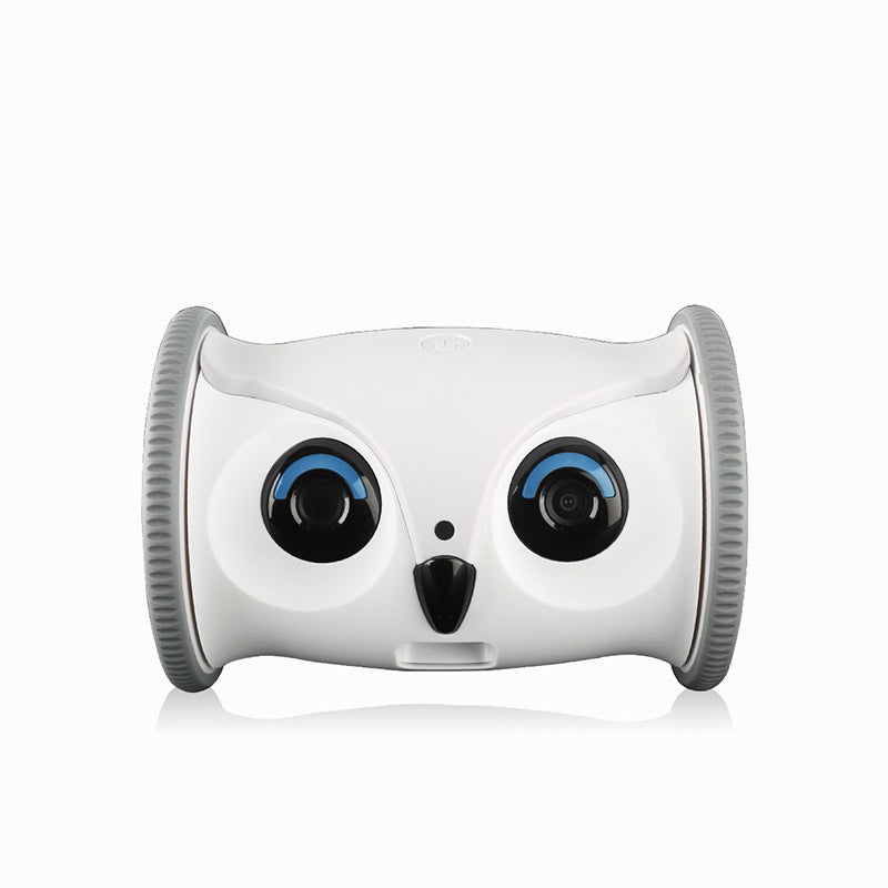 Interactive Owl Shaped Pet Toy With Snack Dispenser For Dogs Plastic Sound Making Robot That Moves And Has Camera