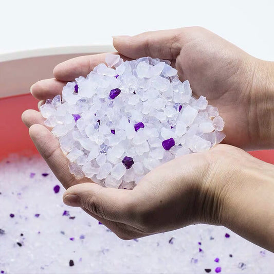 Free Shipping Crystal Cat Litter Silica Gel Dioxide Colored Particles Non-caking Odor-absorbing Water-absorbing 3.8L Lavender Crystal Cat Litter
