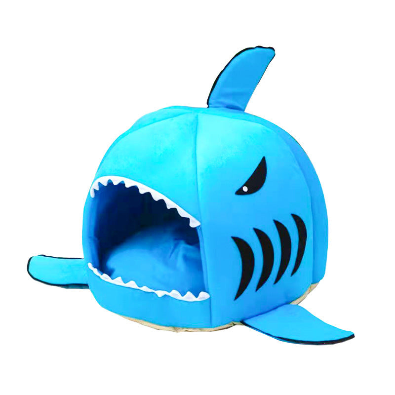 Litter Removable And Washable Pet Litter Home Semi-enclosed Shark Litter Cartoon Warm Pet Litter For All Seasons