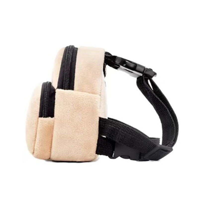 Pet Self Backpack Teddy Dog Small Backpack Cat Going Out Snack Small Schoolbag Double Pocket Hangable Traction Rope